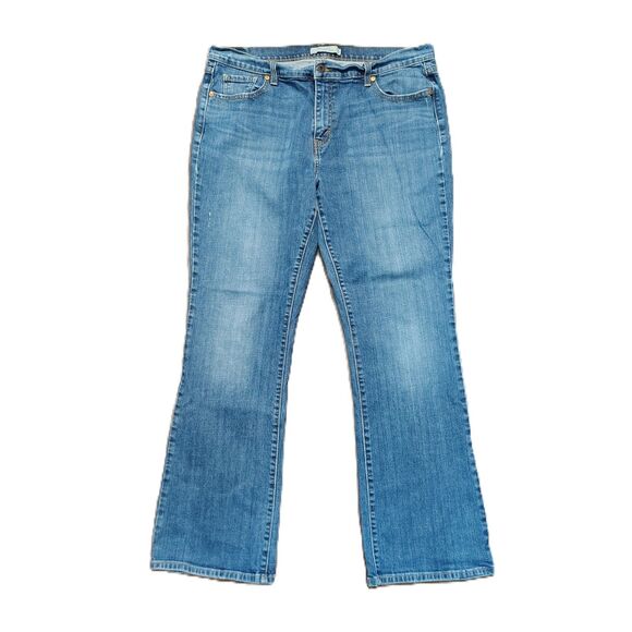 Levi's 515 Boot Cut Sz 16 Women's Mid Rise Stretchy Solid Medium Wash Jeans - Picture 1 of 6